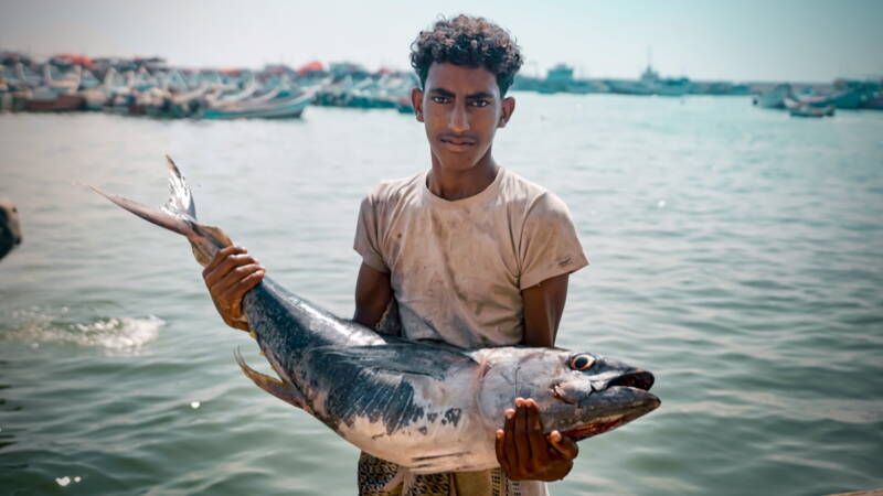 Picture 2_Young man displaying his catch yemen